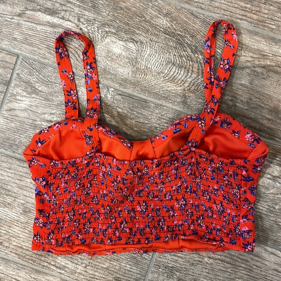 Band of Gypsies Red & Blue Cropped Tank Top - Picture 3 of 4